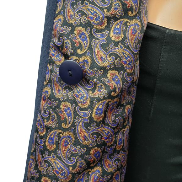 Vintage 80s Braefair Wool Pea Coat Overcoat Union Made in USA Double Breast 10 L - Picture 7 of 12